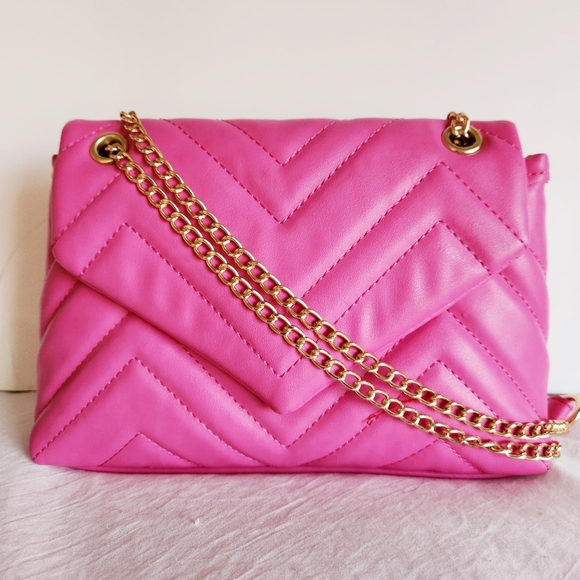 Handbags - Pink Quilted Crossbody Bag NWOT